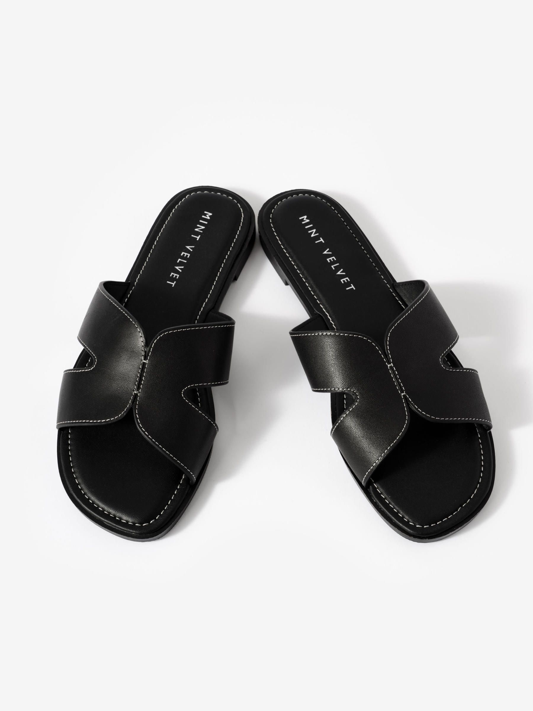 Buy Mint Velvet Black Darcy Leather Sandals from Next USA