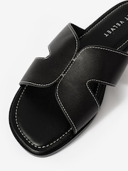 Mint Velvet Black Darcy Leather Sandals - Image 4 of 5