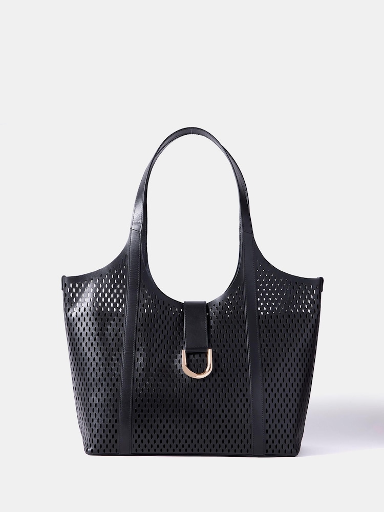 Mint Velvet Black Harlow Leather Tote Bag - Image 1 of 4