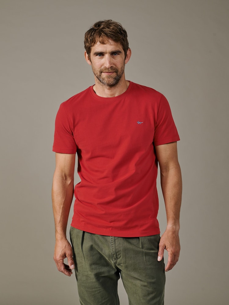 Aubin Red Cotton T-Shirt - Image 1 of 1