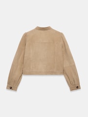 브라운 - Mint Velvet Leather Puff Sleeve Jacket - 8의 이미지 8