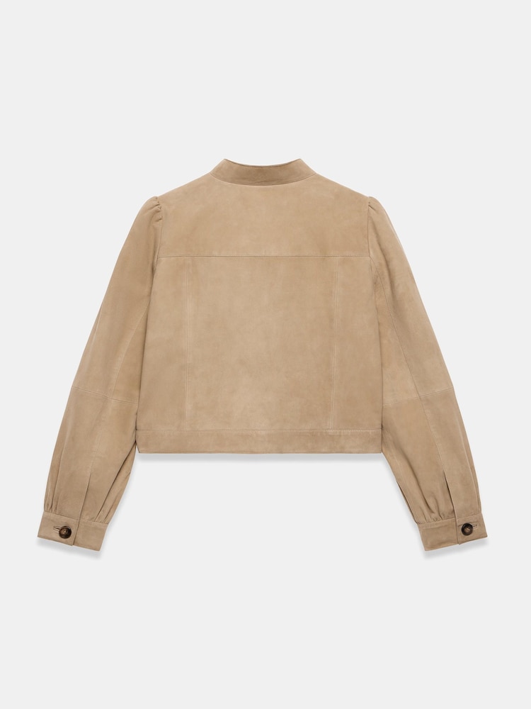 브라운 - Mint Velvet Leather Puff Sleeve Jacket - 8의 이미지 8