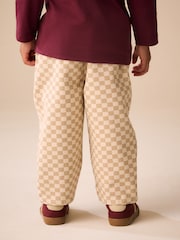 Neutral Checkerboard Pull On Barrel Trousers (3mths-7yrs) - Image 3 of 4