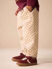 Neutral Checkerboard Pull On Barrel Trousers (3mths-7yrs) - Image 4 of 4