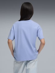 Puma Purple Wardrobe Essentials Relaxed Youth T-Shirt - Image 2 of 5