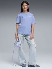 Puma Purple Wardrobe Essentials Relaxed Youth T-Shirt - Image 3 of 5