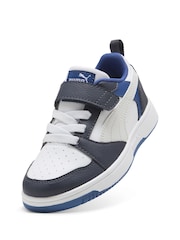 Puma White\Blue Kids Rebound V6 Lo Sneakers - Image 4 of 6