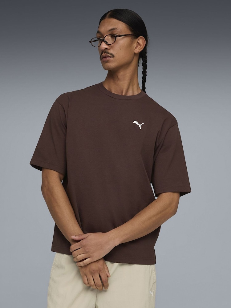 Puma Brown Wardrobe Essential Boxy T-Shirt - Image 1 of 5