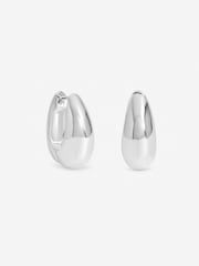 Inicio Silver Tone Polished Dome Hoops - Gift Pouch - Image 2 of 3