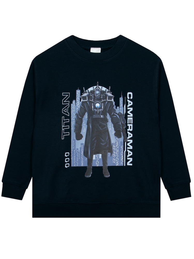 Character Black Skibidi Toilet Sweatshirt - Image 1 of 9