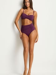 Sea Level Purple Essentials Edit Super High Waist Gathered Knickers - Image 4 of 7
