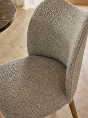 Set of 2 Tweedy Boucle Mink Brown Mid Wood Leg Nomad Dining Chairs - Image 2 of 9