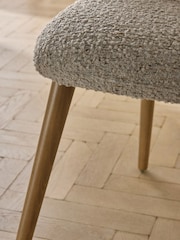 Set of 2 Tweedy Boucle Mink Brown Mid Wood Leg Nomad Dining Chairs - Image 3 of 9