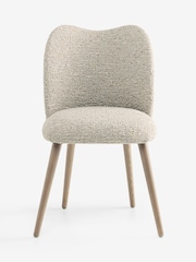 Set of 2 Tweedy Boucle Mink Brown Mid Wood Leg Nomad Dining Chairs - Image 5 of 9