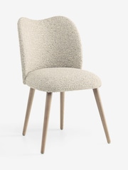 Set of 2 Tweedy Boucle Mink Brown Mid Wood Leg Nomad Dining Chairs - Image 6 of 9