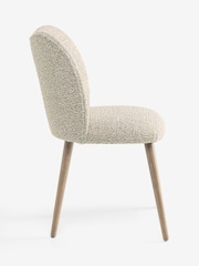 Set of 2 Tweedy Boucle Mink Brown Mid Wood Leg Nomad Dining Chairs - Image 7 of 9