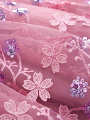 Berry Pink Embellished Long Sleeve Top and Skirt set (3-16yrs) - Image 6 of 9