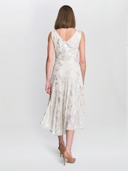 Gina Bacconi Natural Leanne Jacquard Dress - Image 2 of 6