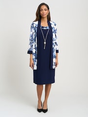 Gina Bacconi Blue Lidiya Printed Dress And Jacket - Image 1 of 8