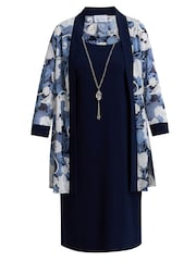 Gina Bacconi Blue Lidiya Printed Dress And Jacket - Image 8 of 8
