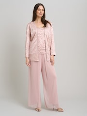 Gina Bacconi Pink Lorriane Jacquard Suit Trousers 3 Piece - Image 3 of 5