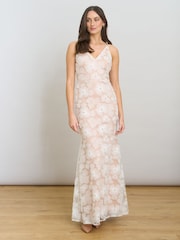 Gina Bacconi White Eleni Beaded Soutache Maxi Dress - Image 3 of 8