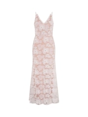 Gina Bacconi White Eleni Beaded Soutache Maxi Dress - Image 8 of 8