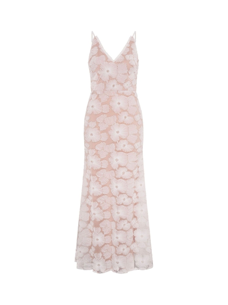 Gina Bacconi White Eleni Beaded Soutache Maxi Dress - Image 8 of 8