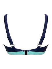 Pour Moi Navy/Green Non Padded Palm Springs Bikini Top - Image 4 of 4