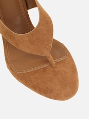 Simmi London Brown Ranch Toe Thong Heeled Sandals - Image 4 of 4