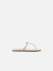 Simmi London Gold Oriole Diamant T-Bar Flat Sandals - Image 2 of 4