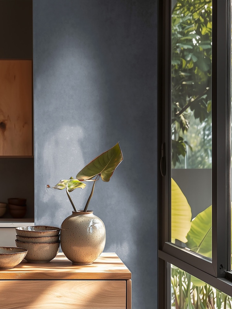 Galerie Wallcoverings Blue Horizon Plain Texture 10.05M Wallpaper - Image 1 of 5