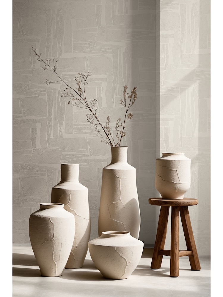 Galerie Wallcoverings Beige Terra Stone Clay 10.05M Wallpaper - Image 1 of 2