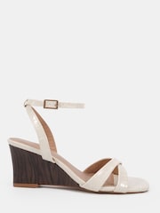 Blanco - Novo Bexley Cross Front Ankle Strap Wedge Sandals - Imagen 2 de 6