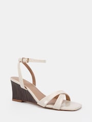 Blanco - Novo Bexley Cross Front Ankle Strap Wedge Sandals - Imagen 3 de 6