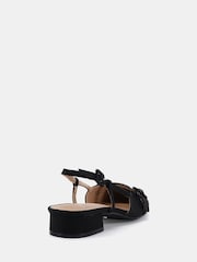 Novo Black Standard Fit Fiona Buckle Detail Slingback Low Heel Shoes - Image 4 of 6