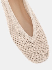 Novo Natural Standard Fit Fame Woven Flat Ballerina Shoes - Image 5 of 6