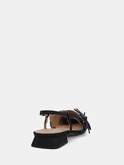 Novo Black Standard Fit Fleur Point Bow Slingback Flat Shoes - Image 4 of 6