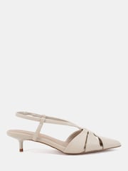 Novo Cream Hally Ring Detail Low Point Slingback Courts - Image 2 of 6