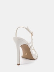 Novo White Wide Fit Lola Twist Detail High Sandals - Image 4 of 6