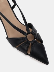 Novo Black Hally Ring Detail Low Point Slingback Courts - Image 5 of 6