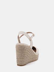 Novo White Wide Fit Brielle Closed Toe Platform Espadrille Sandals - Image 4 of 6