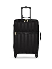 Victoria's Secret Black Stripe Carry On Rolling Suitcase - Image 1 of 3