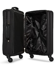 Victoria's Secret Black Stripe Carry On Rolling Suitcase - Image 3 of 3