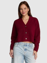 Victoria's Secret Pink Red Lacquer Cropped V-Neck Cardigan - Image 1 of 2