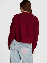 Victoria's Secret Pink Red Lacquer Cropped V-Neck Cardigan - Image 2 of 2