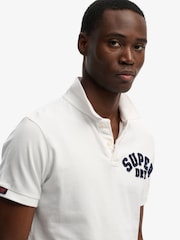 Superdry White Vintage Athletic Polo Shirt - Image 2 of 5