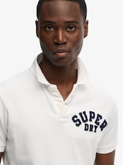 Superdry White Vintage Athletic Polo Shirt - Image 5 of 5