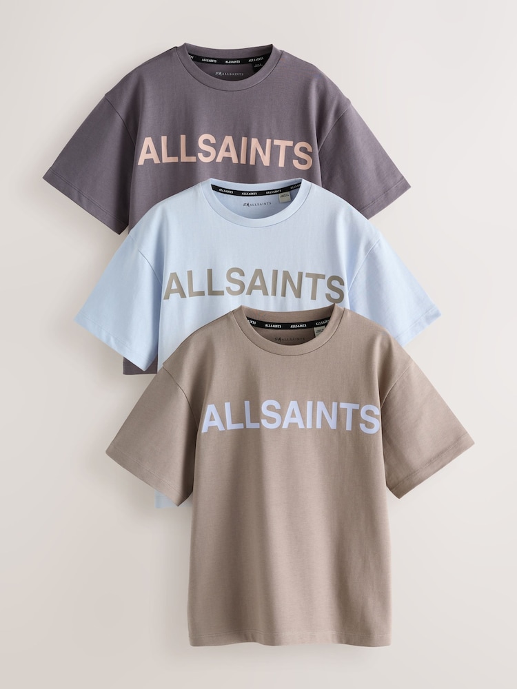 smALLSAINTS Brown Graphic Crew T-Shirts 3 Pack - Image 1 of 8