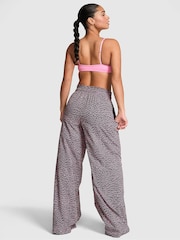 Victoria's Secret Pink Twilight Grey Leopard Woven Wide Leg Trousers - Image 2 of 2